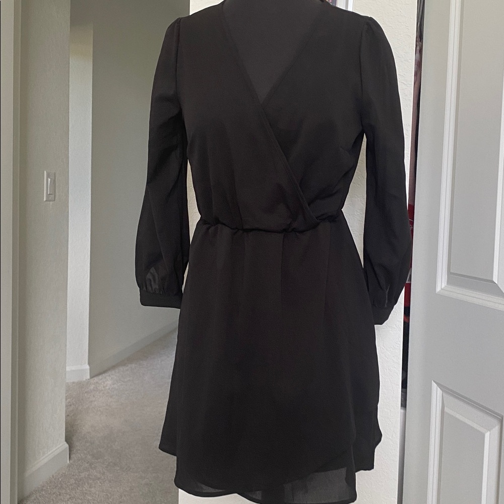 Elegant Black Wrap Dress NWOT